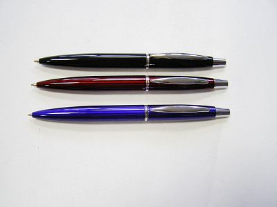 Ручка шариковая TZ металлическая, автомат., метал. клип, синий корпус